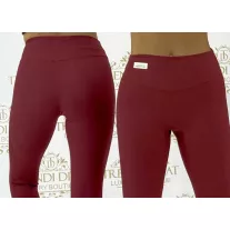   Szuper rugalmas matt sztreccs leggings fehér logóval "M60021" - Bordó - S