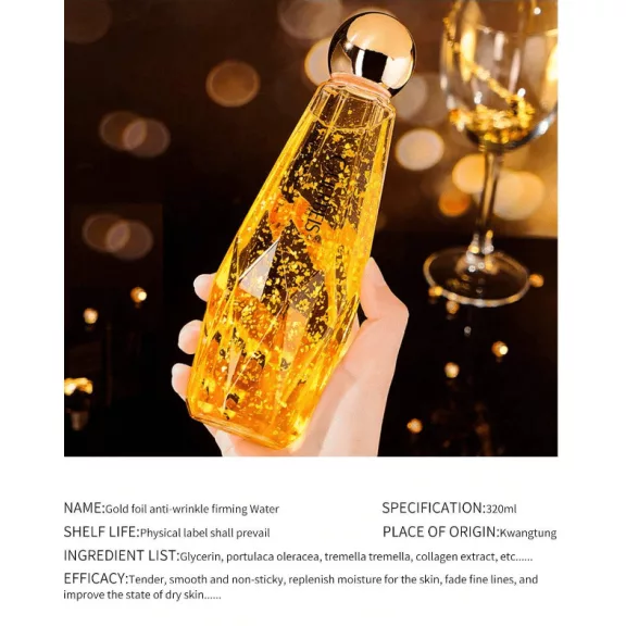 Aranyfóliás ránctalanító, feszesítő arctonik 320ml Aranyfóliás ránctalanító, feszesítő arctonik 320ml