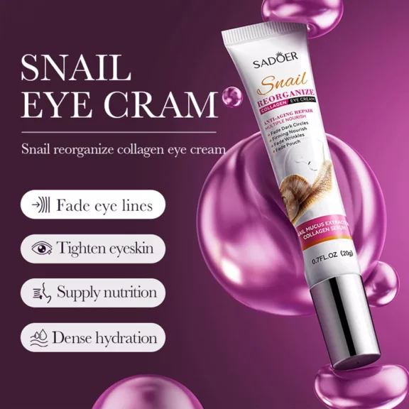 Sadoer Snail Reorganise kollagén szemkörnyékápoló krém 20g Sadoer Snail Reorganise kollagén szemkörnyékápoló krém 20g