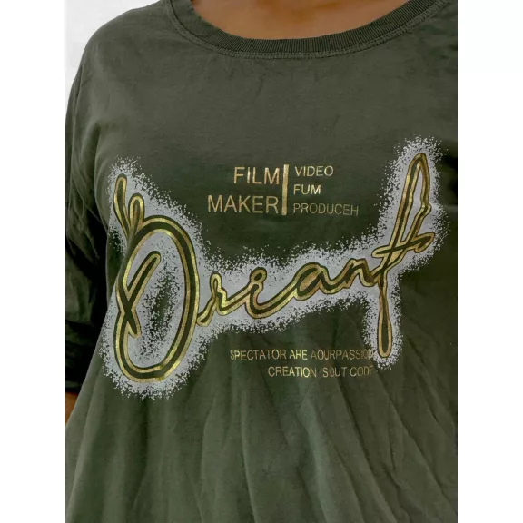Arany színű feliratos Dream feliratos filmes női felső - Keki zöld