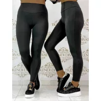   "Lapia" szuper rugalmas puha sztreccs nadrág – Magasított derekú leggings "M40549" - Fekete - XS