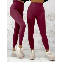   Ráncolt fenekű push-up női leggings – Magas derekú cicanadrág - Bordó