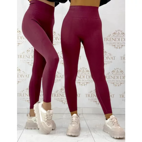 Ráncolt fenekű push-up női leggings – Magas derekú cicanadrág - Bordó Ráncolt fenekű push-up női leggings – Magas derekú cicanadrág - Bordó