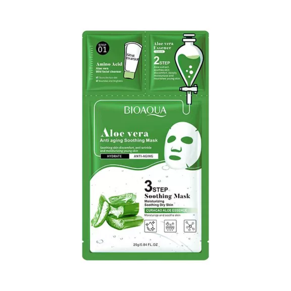 Bioaqua Aloe Vera arcmaszk – 3step Bioaqua Aloe Vera arcmaszk – 3step