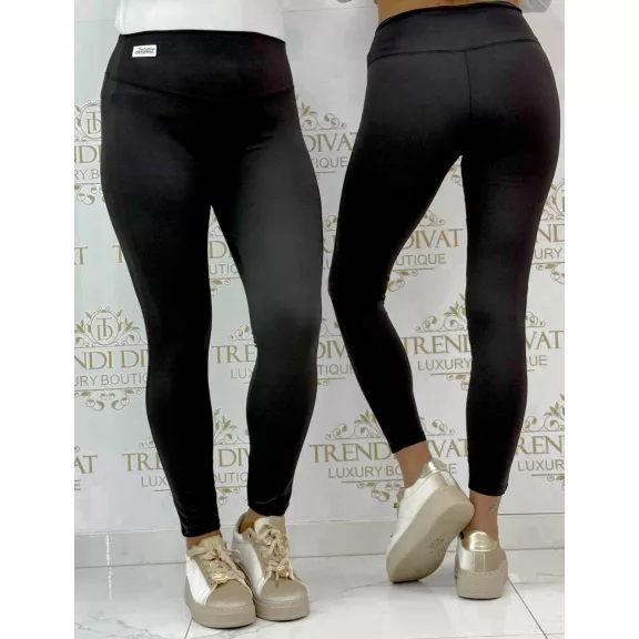 Szuper rugalmas matt sztreccs leggings fehér logóval "M60021" - Fekete - M Szuper rugalmas matt sztreccs leggings fehér logóval "M60021" - Fekete - M