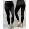 Szuper rugalmas matt sztreccs leggings fehér logóval "M60021" - Fekete - M