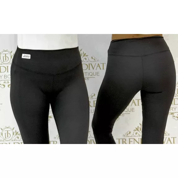 Szuper rugalmas matt sztreccs leggings fehér logóval "M60021" - Fekete - M Szuper rugalmas matt sztreccs leggings fehér logóval "M60021" - Fekete - M