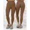 Ráncolt fenekű push-up női leggings – Magas derekú cicanadrág - Csoki barna