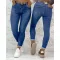 Magas derekú kék női skinny farmer, övvel "SZ3576-2" - XXL