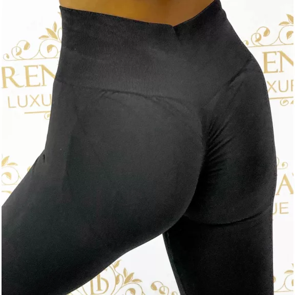 Ráncolt fenekű push-up női leggings – Magas derekú cicanadrág - Fekete Ráncolt fenekű push-up női leggings – Magas derekú cicanadrág - Fekete