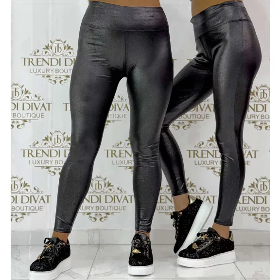 Apró műbőr mintás, magas derekú, rugalmas anyagú leggings "3263" - Fekete - XL Apró műbőr mintás, magas derekú, rugalmas anyagú leggings "3263" - Fekete - XL