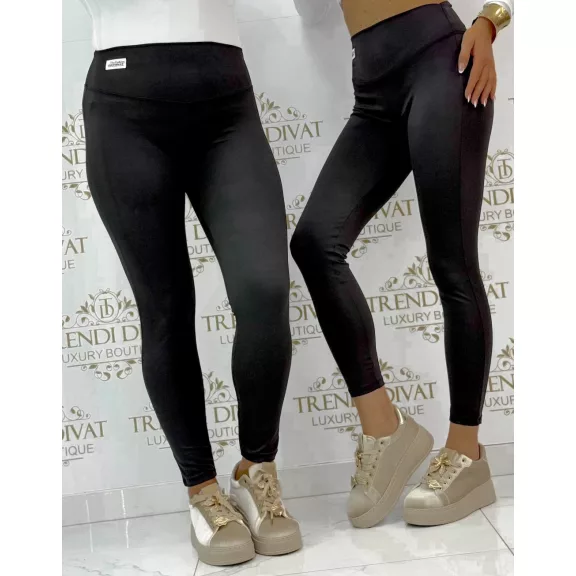 Szuper rugalmas matt sztreccs leggings fehér logóval "M60021" - Fekete - XL Szuper rugalmas matt sztreccs leggings fehér logóval "M60021" - Fekete - XL