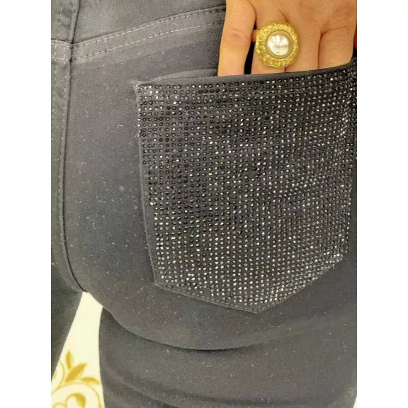 Középmagas derekú köves zsebű női farmernadrág – Skinny fazon "SZ3165-13" - M Középmagas derekú köves zsebű női farmernadrág – Skinny fazon "SZ3165-13" - M