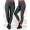 Alakformáló, bolyhos belsejű, bőr hatású, fekete színű leggings „6856” - Fekete - S