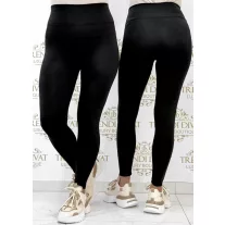   Magas derekú, belül bolyhos leggings "H4996" - Fekete - S