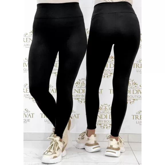 Magas derekú, belül bolyhos leggings "H4996" - Fekete - S Magas derekú, belül bolyhos leggings "H4996" - Fekete - S