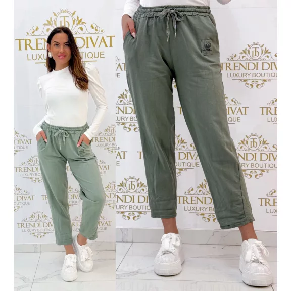 Leisure pants with rubber waist, "100% Natural" ticket - Mint Leisure pants with rubber waist, "100% Natural" ticket - Mint