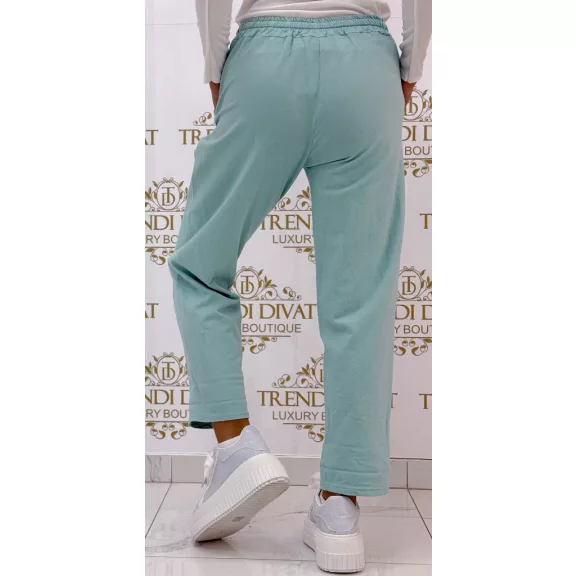 Leisure pants with rubber waist, "100% Natural" ticket - Mint Leisure pants with rubber waist, "100% Natural" ticket - Mint