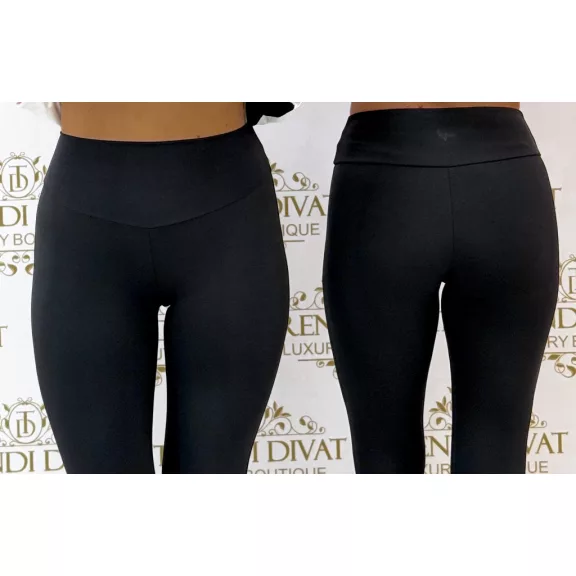 Passzés derekú, "Lapia" feliratos, puha anyagú leggings - Fekete - L Passzés derekú, "Lapia" feliratos, puha anyagú leggings - Fekete - L