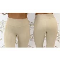   Passzés derekú, "Lapia" feliratos, puha anyagú leggings - Bézs - S