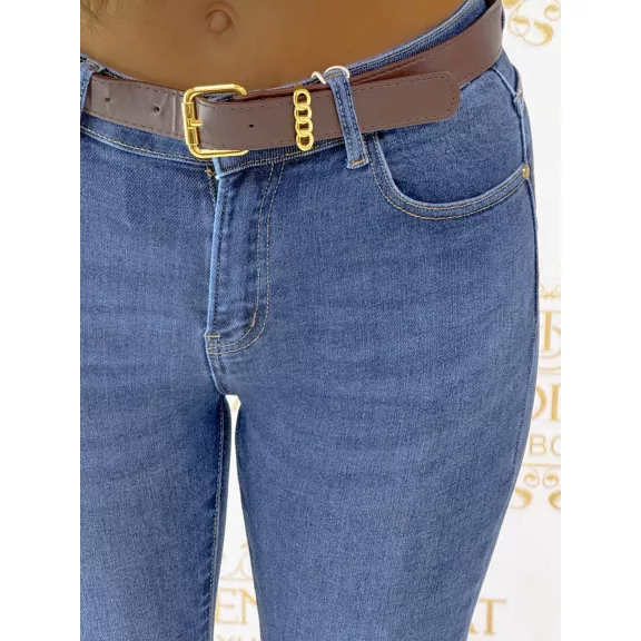 Magas derekú kék női skinny farmer, övvel "SZ3576-2" - M