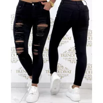   Black extra ripped hip style jeans "SZ3322-13" - S, Black