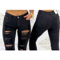   Black extra ripped hip style jeans "SZ3322-13" - S, Black