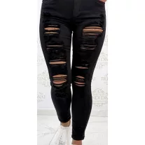  Black extra ripped hip style jeans "SZ3322-13" - S, Black