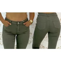   Középmagas derekú skinny farmernadrág "SZ3621-53" - Keki zöld - S