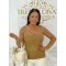 T-shirt with elastic material, cool silk effect - Camel