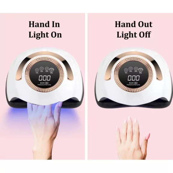 Nagy Teljesítményű, 168 W-Os Gél Uv Led-Es Körömlámpa - 36 Led-Del - Sun S6 - Arany