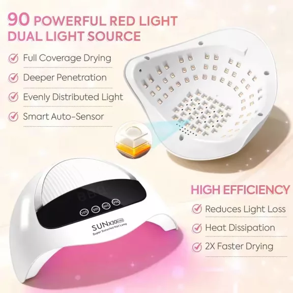 Professzionális Uv Köröm Lámpa - 380W 90 Led Sun X30 Max