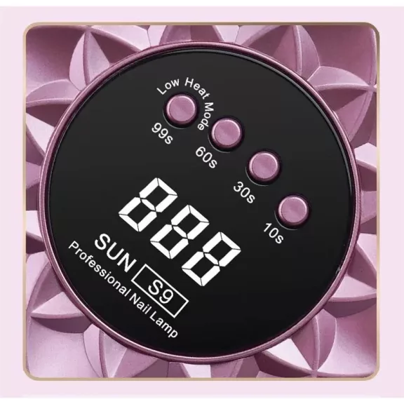 Nagy Teljesítményű, 268 W-Os Gél Uv Led-Es Körömlámpa - 57 Led-Del - Sun S9 - Pink