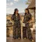 Women's leopard print two-piece ensemble with zip-up top and wide-leg pants - brown - Brown Leopard Print / Méret nélküli