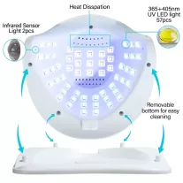   Nagy Teljesítményű, 268 W-Os Gél Uv Led-Es Körömlámpa - 57 Led-Del - Sun S5 - Pink