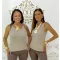Lurex fiber knitted women's top - Sparkly sleeveless top - Mid Brown