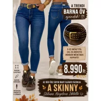   Worn blue skinny women's jeans with gift belt "SZ3335-1" - M