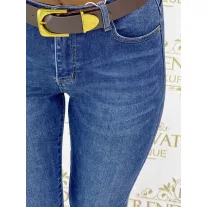   Worn blue skinny women's jeans with gift belt "SZ3335-1" - M