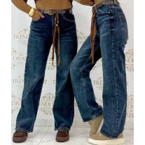   Women's straight leg jeans with gift belt "BQ5128" - M