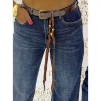   Women's straight leg jeans with gift belt "BQ5128" - M