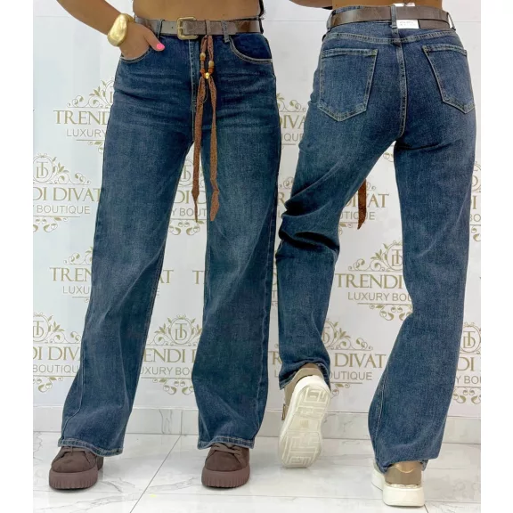 Women's straight leg jeans with gift belt "BQ5128" - L