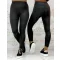 "Lapia" szuper rugalmas puha sztreccs nadrág – Magasított derekú leggings "M40549" - Fekete - S