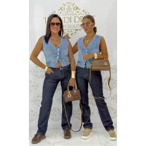   Classic straight leg jeans for women - Dark blue "DA1983" - L
