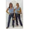 Classic straight leg jeans for women - Dark blue "DA1983" - XS