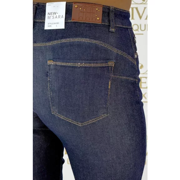 Classic straight leg jeans for women - Dark blue "DA1983" - L