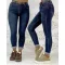 Dark blue skinny women's jeans with gift belt "SZ3336" - 26
