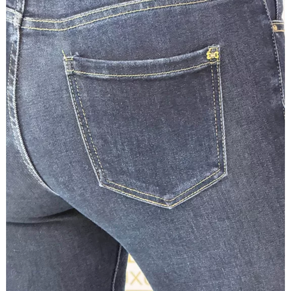 Dark blue skinny women's jeans with gift belt "SZ3336" - 26