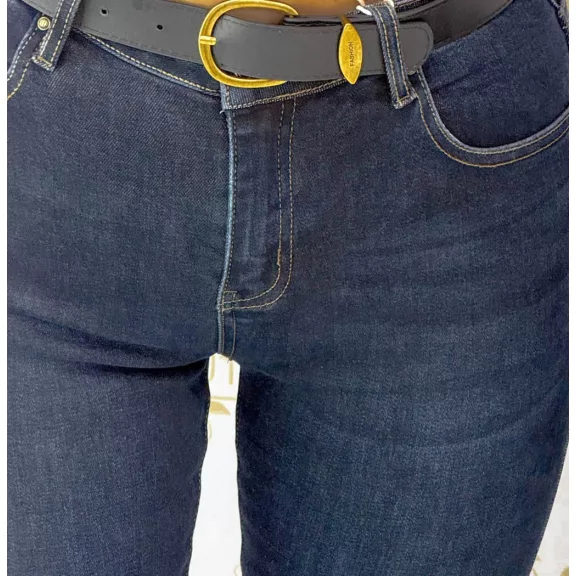 Dark blue skinny women's jeans with gift belt "SZ3336" - 26
