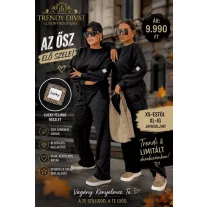   Women's warm set with loose legs decorated with "Lucky" appliqué - Black
