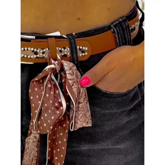 High Waist Women's Balloon Jeans with Belt - Distressed Black Casual Pants "BG1721-B" - L
